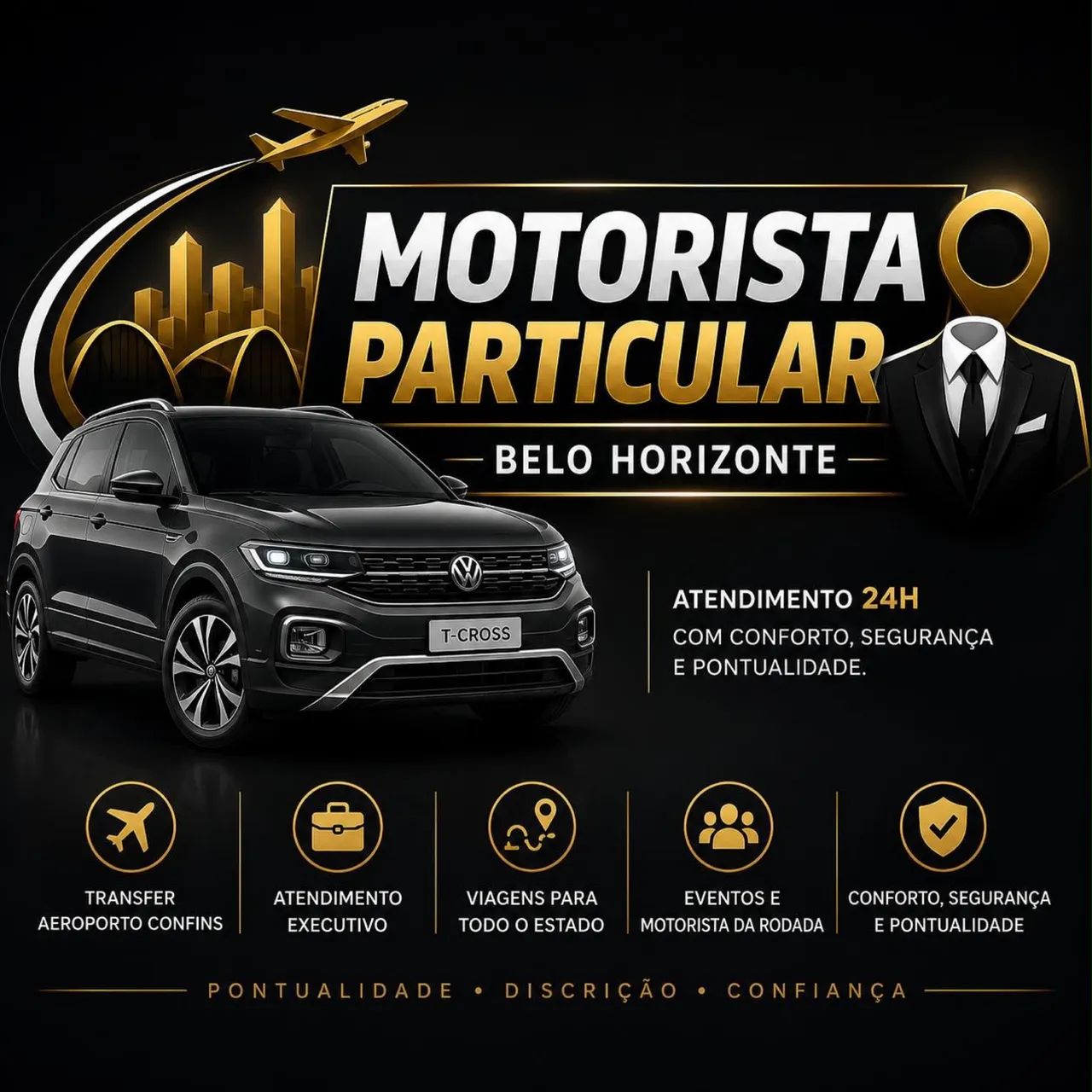 Motorista particular executivo / Transfer aeroporto confins
