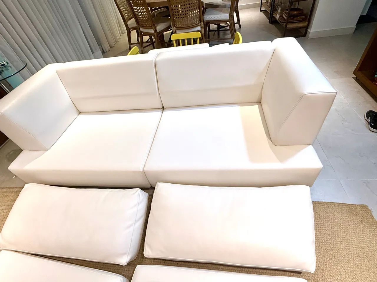 Sofá Branco em Couro Náutico  - Foto 3