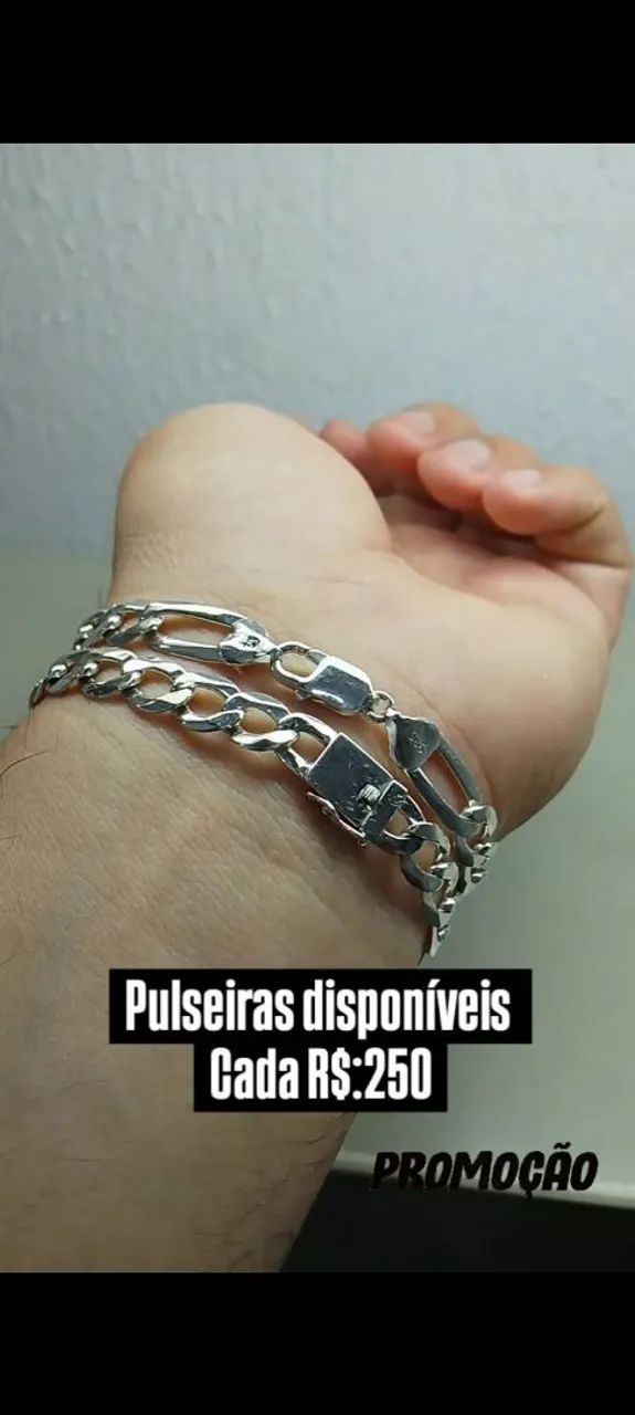 Pulseiras de prata 9 milímetros R$250 cada
