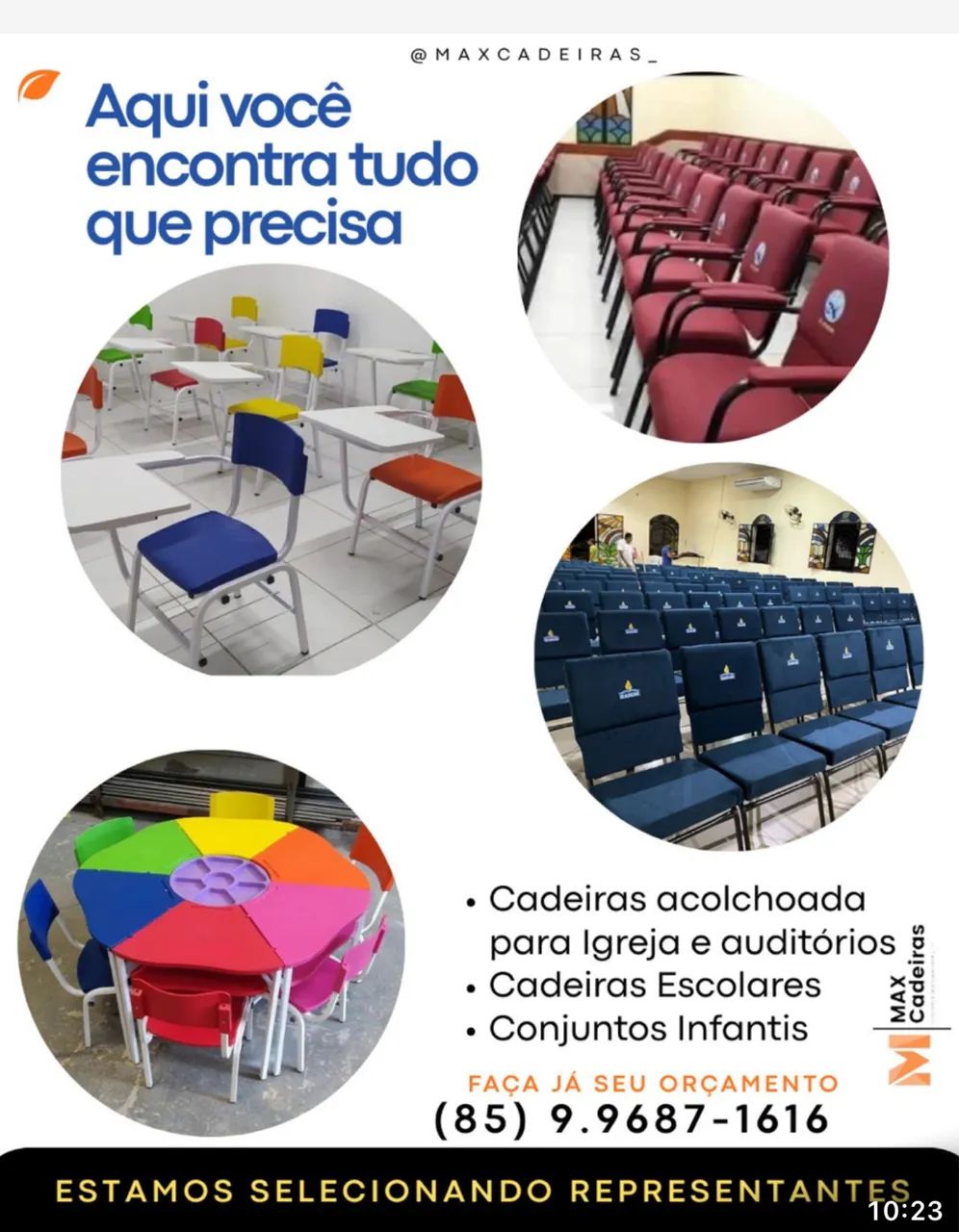 Cadeiras para igreja escola e auditório 
