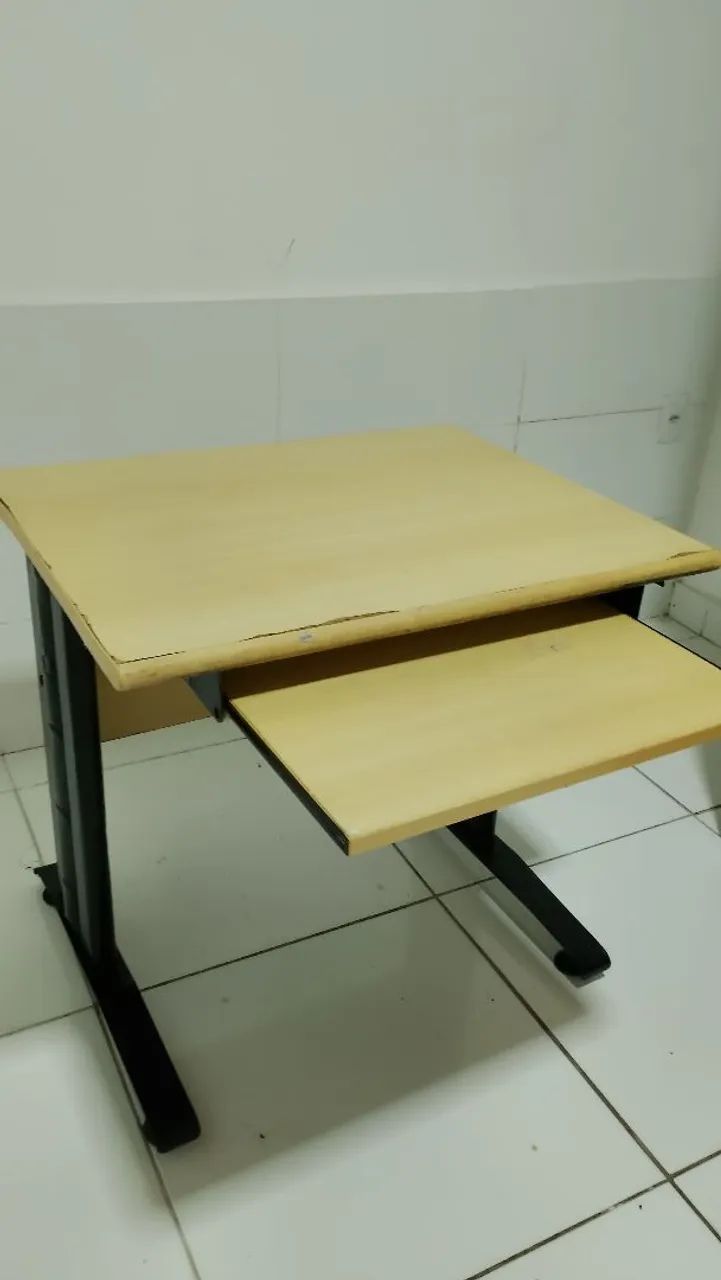 Wood and Steel Computer Desk