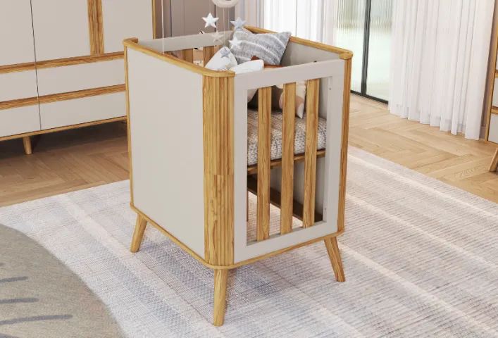 Berço Retro Evolution Theo 4 em 1, 100% MDF (Novo) - Foto 4