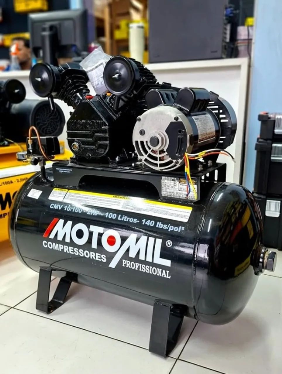 Motocompressor de ar motomil 100 Litros - Entrega gratis