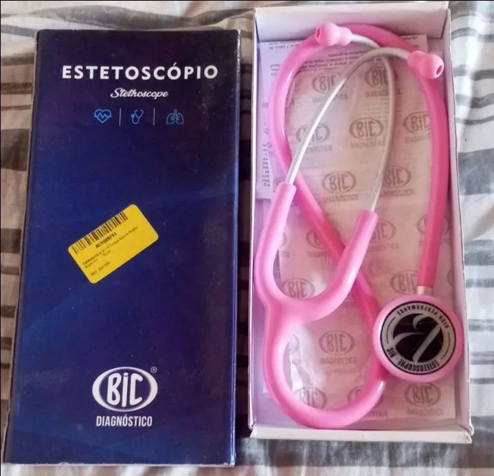 Estetoscópio bic duplo rosa 