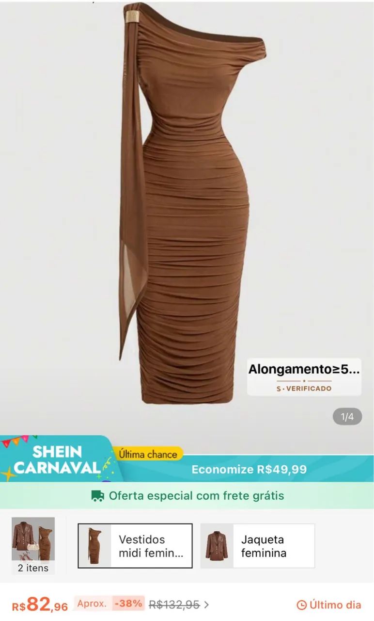 Vestido mídi shein 
