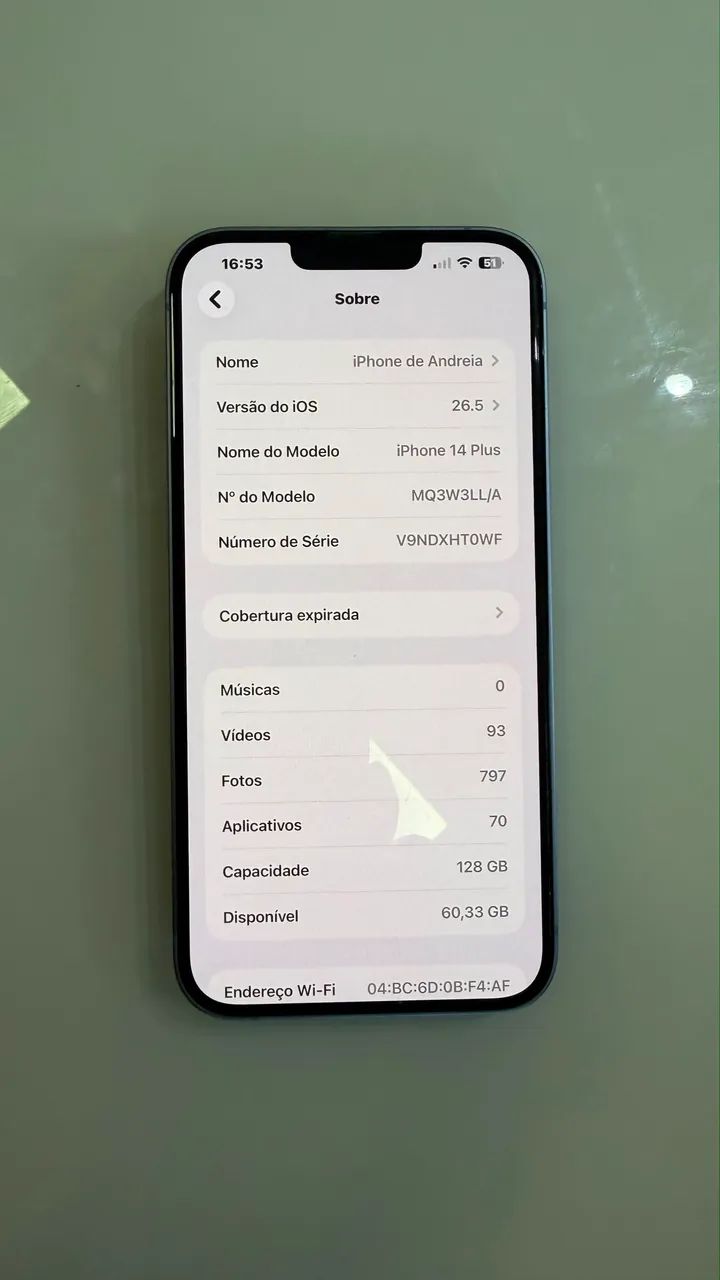 iPhone 14 Plus 128 GB cor azul