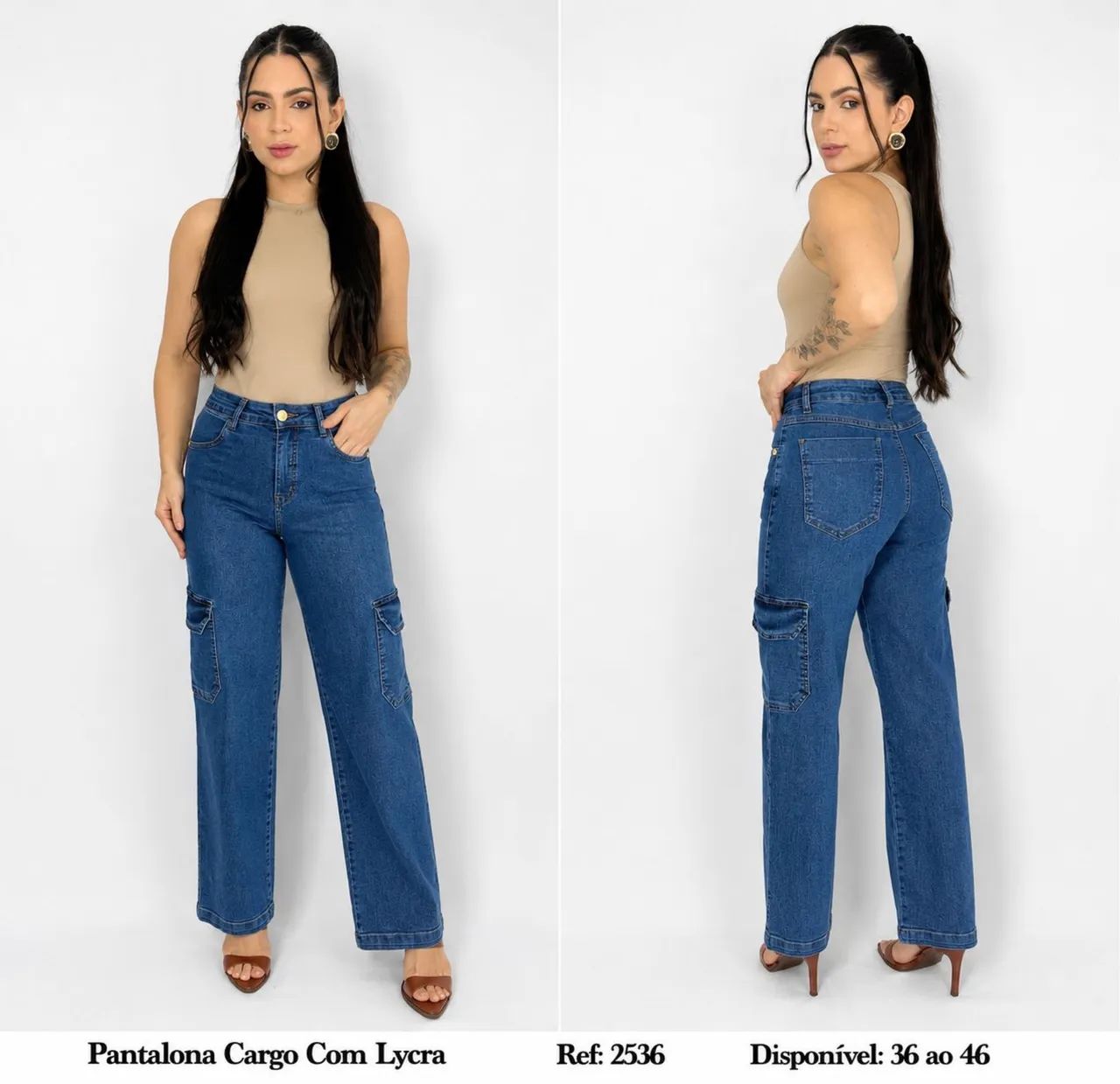Calça Cargo Jeans com lycra  - Foto 2