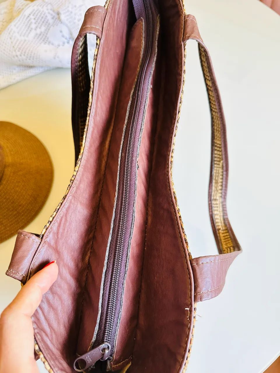 Kit 1 bolsa estruturada de praia + 1 chapéu  - Foto 4
