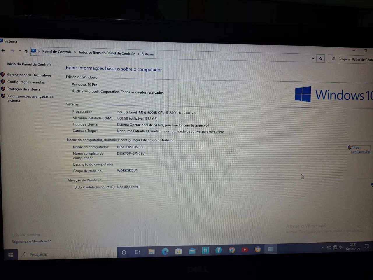 Notebook Dell I3 6ª geração 4GB ram Windows 10 - Foto 2