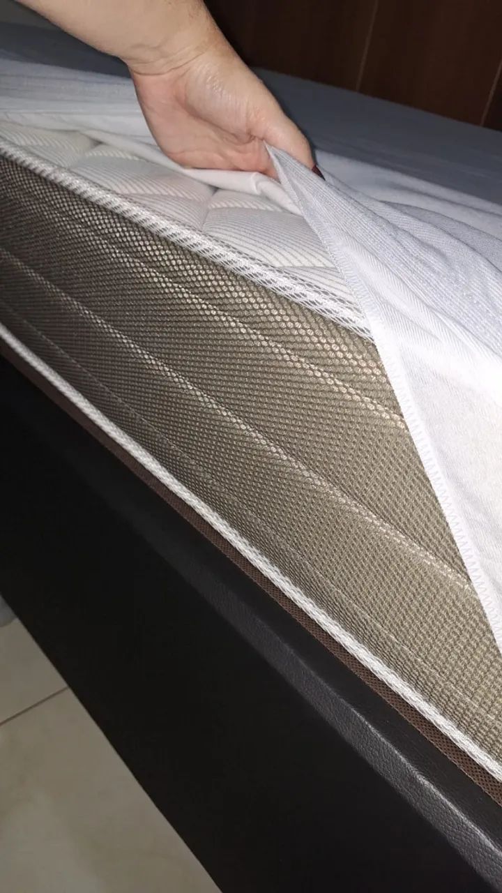 COLCHÃO ORTOBOM PRÓ-SAUDE FIRME + BASE BOX PRETA - Foto 4
