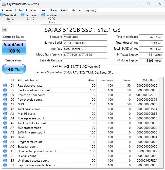 SSD de 512GB Sata - Foto 2