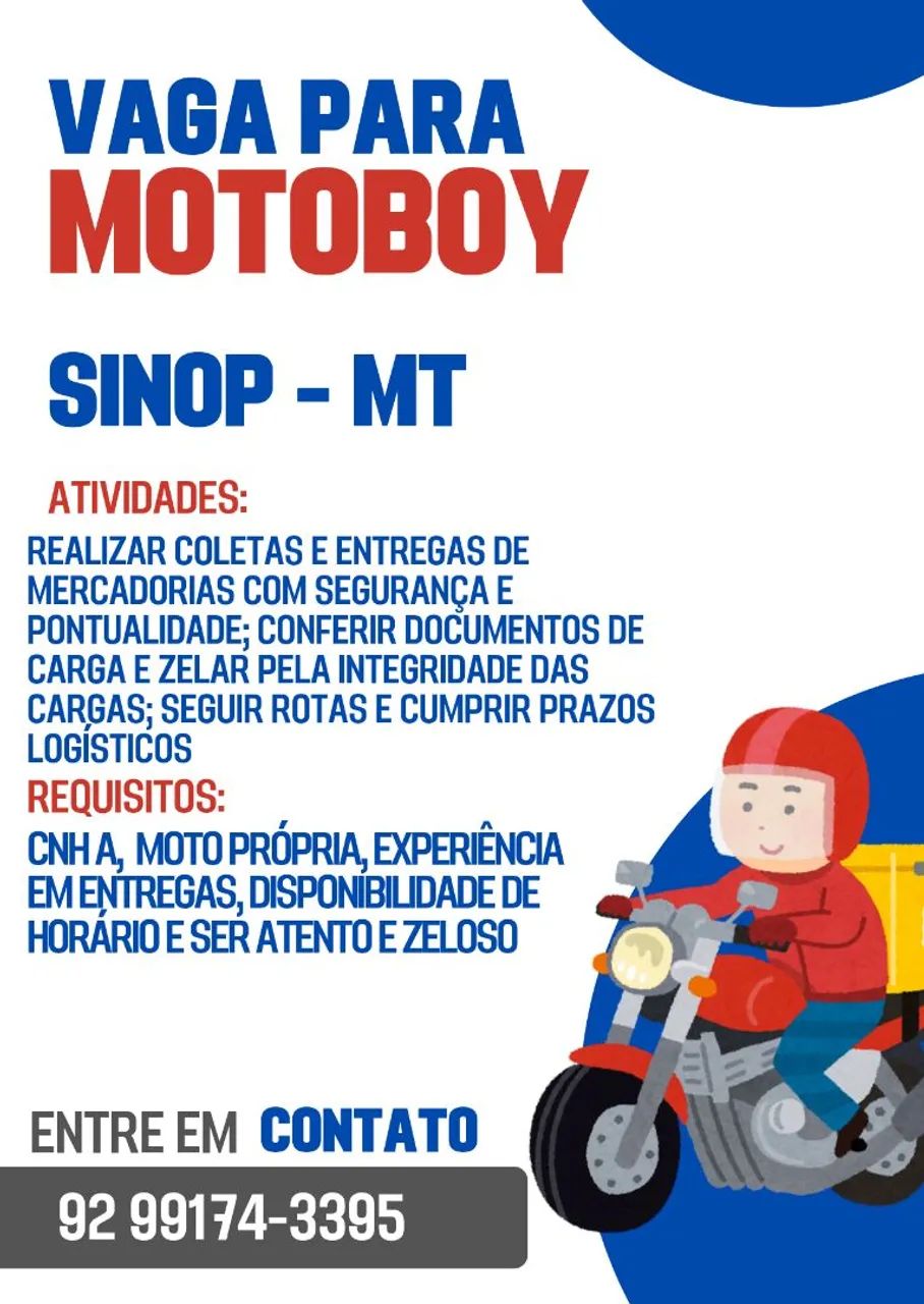Vaga para motoboy 