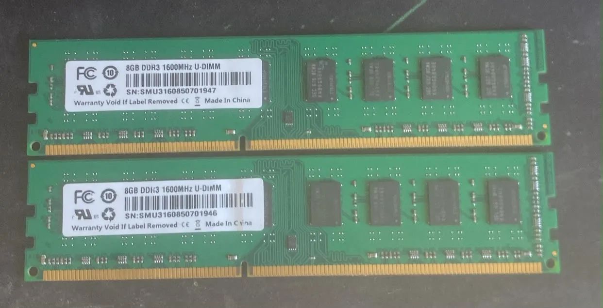 16 GB Memória ram 2x8 DDR3 