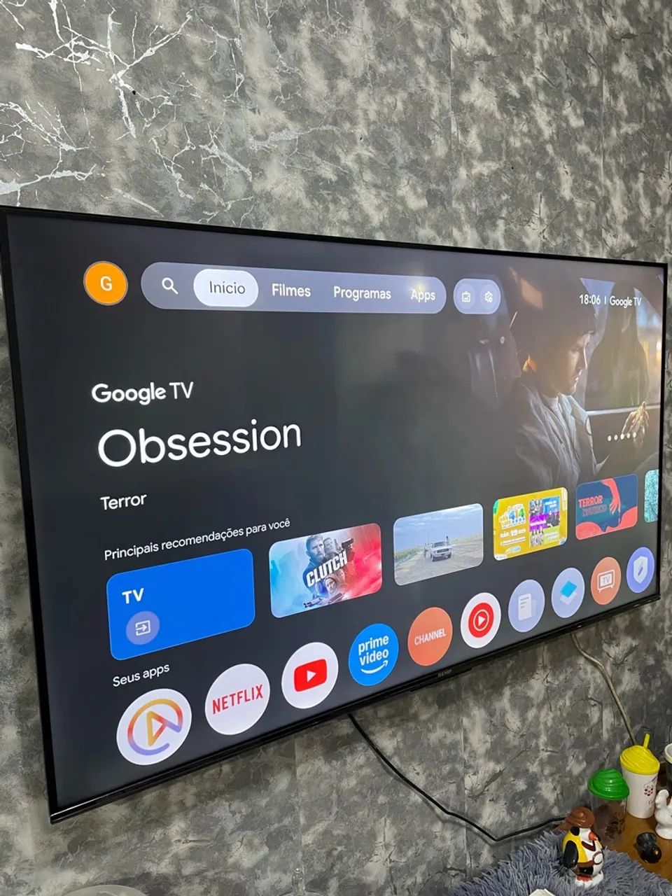 TV 55 polegadas 4K - Android e comando de voz, aceito propostas dentro do valor anunciado. - Foto 2