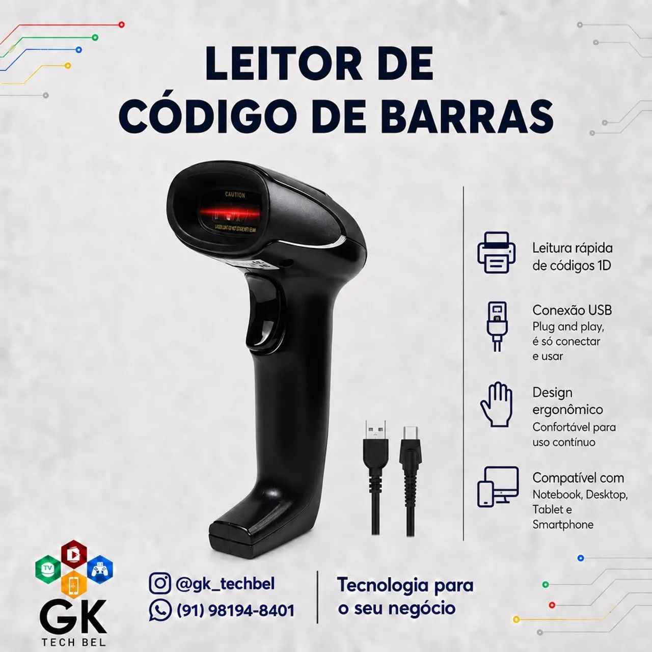 Leitor de Código de Barras (entrega gratis)