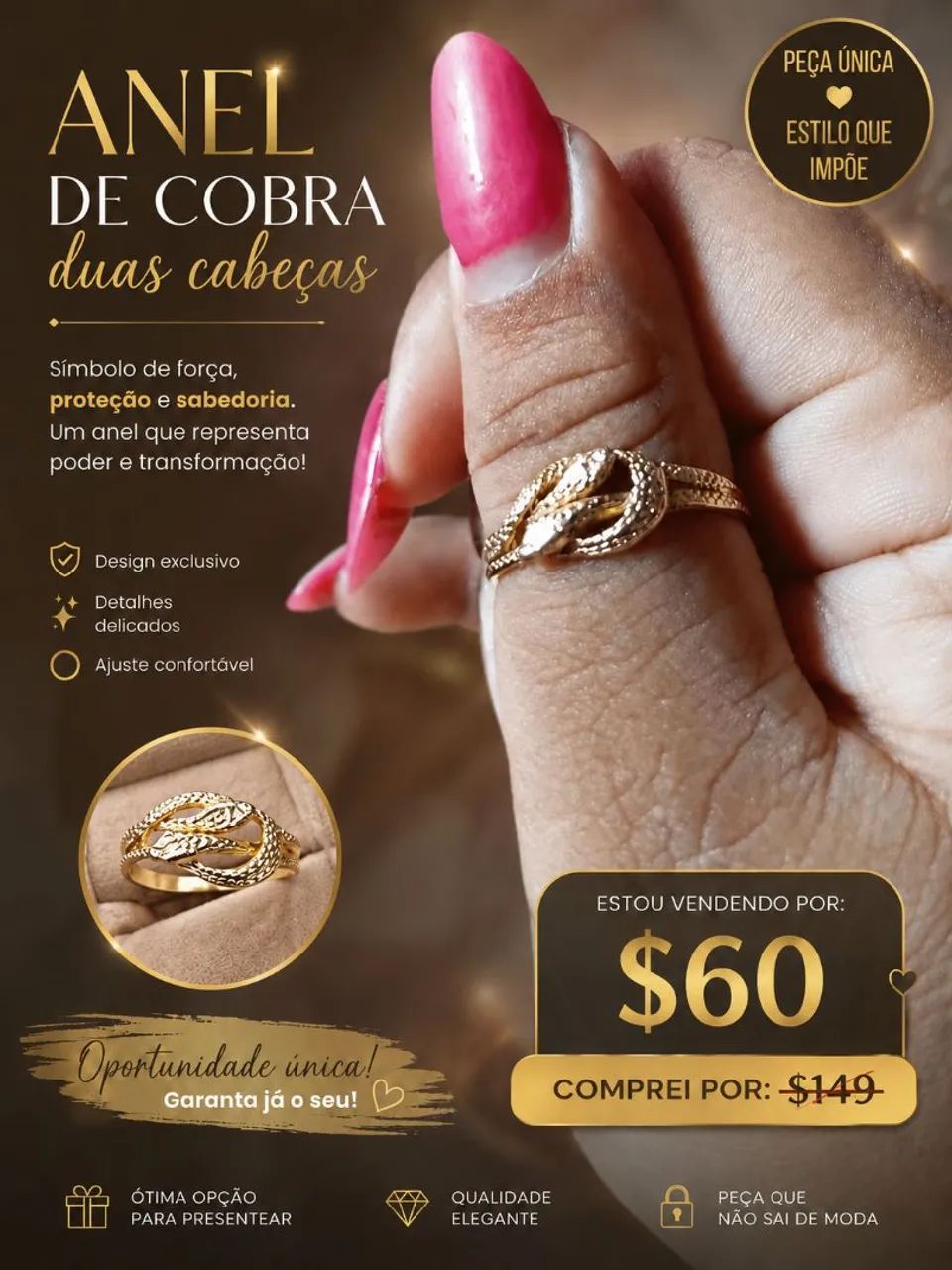Anel de cobra da magold