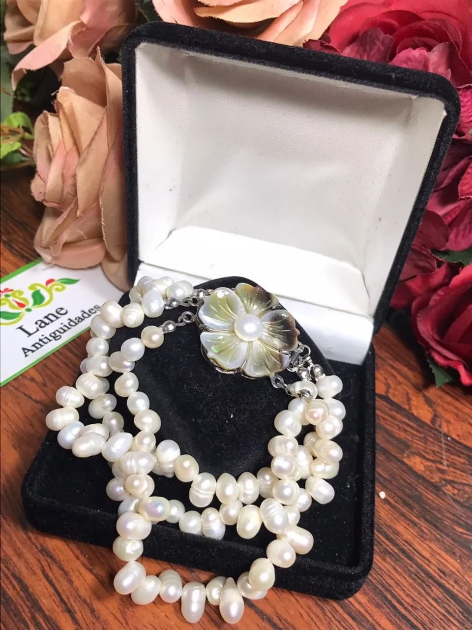 Pulseira de Pérola Fecho Flor