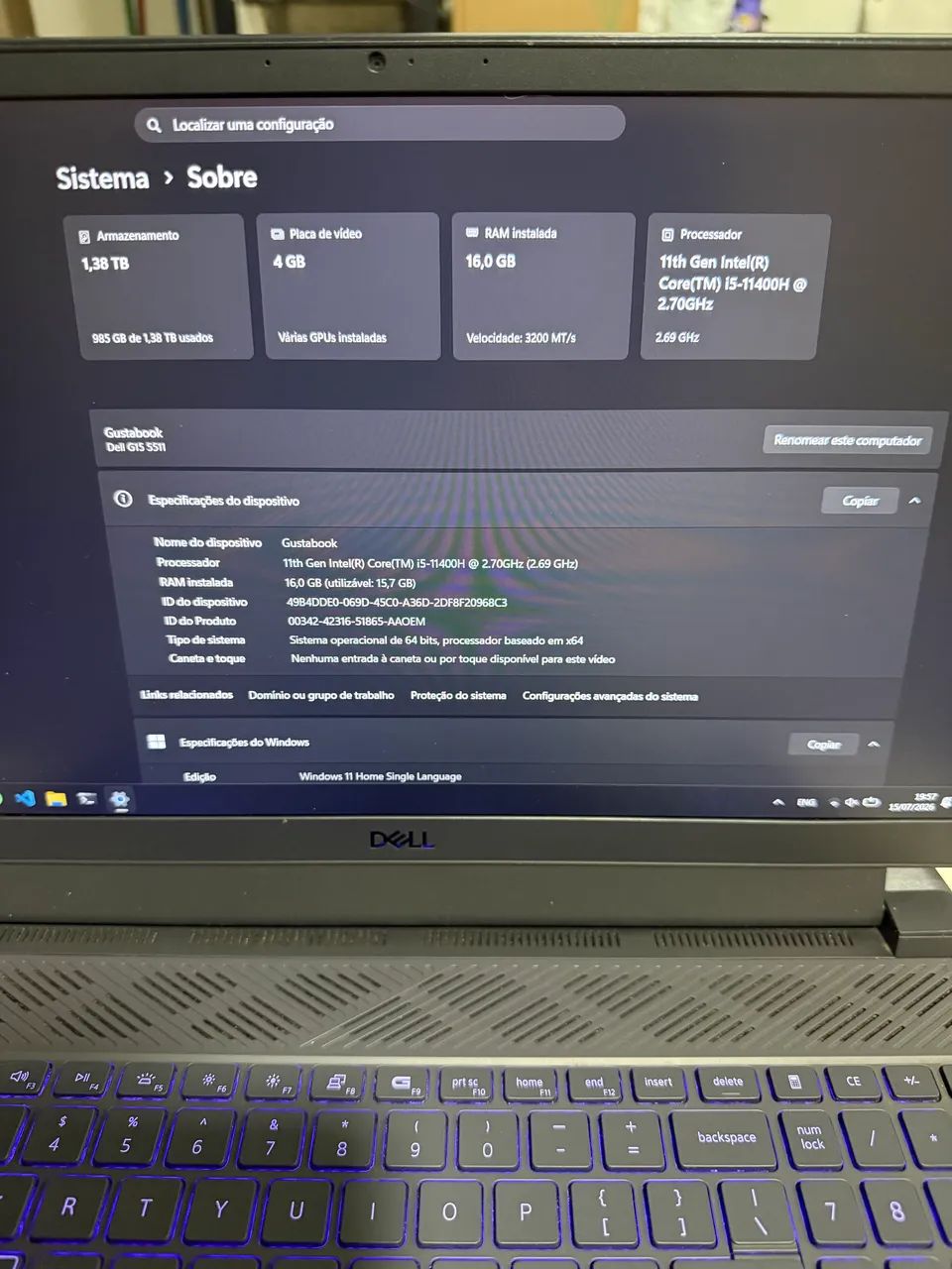 Dell G15 5511 - Foto 3