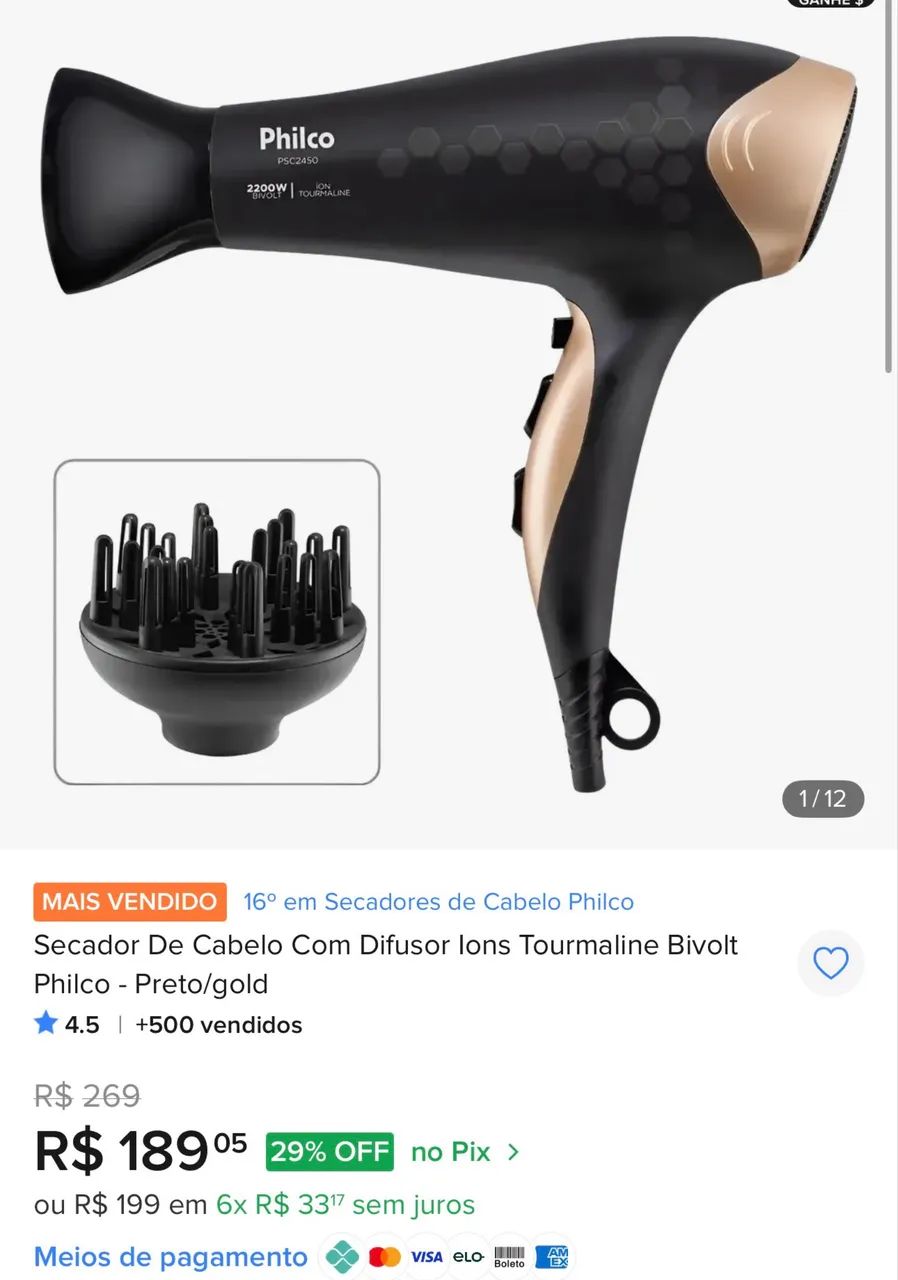 Secador de cabelo  - Foto 3