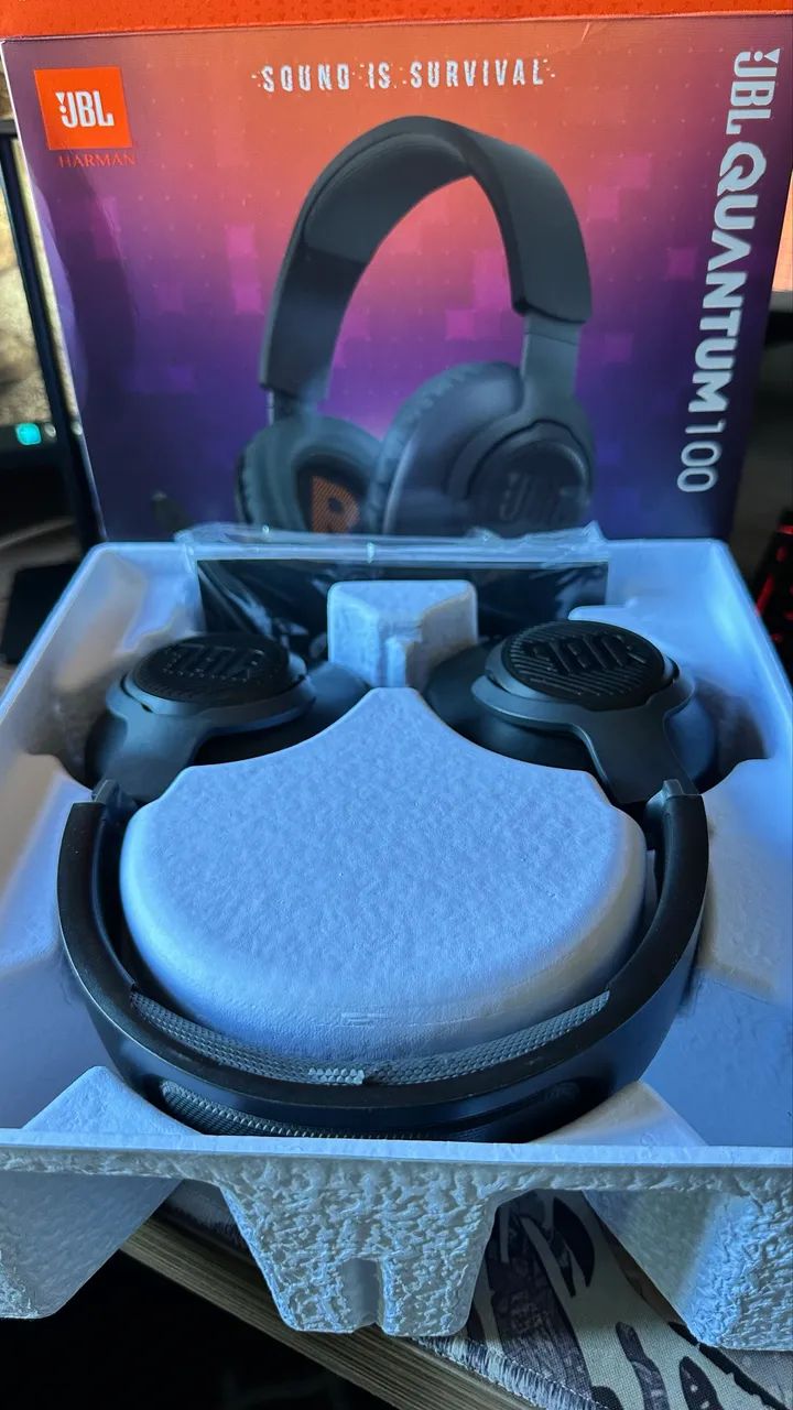Headset Gamer JBL Quantum 100 com Microfone Removível - Completo na Caixa - Foto 3