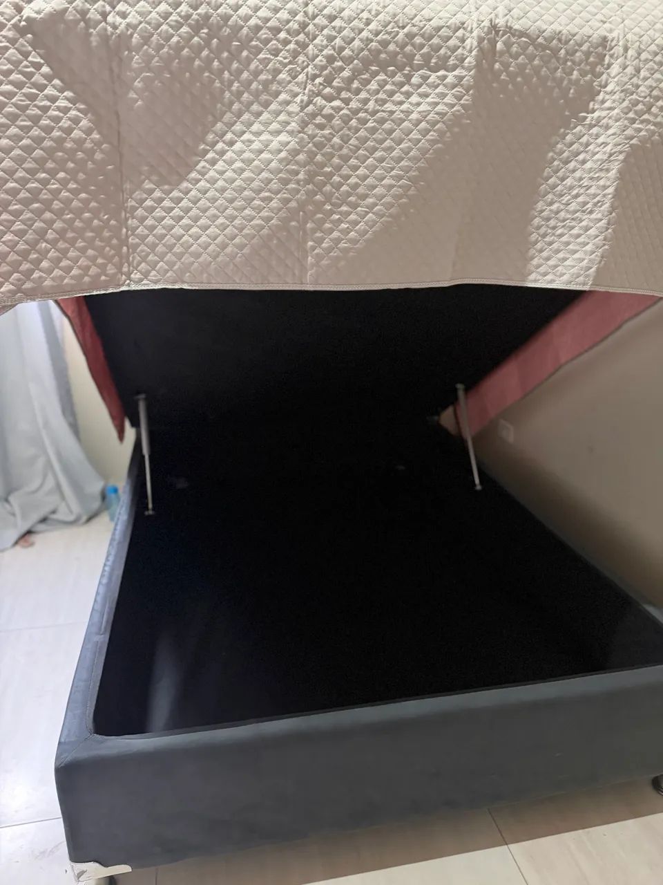 Vendo cama baú box casal com cabeceira