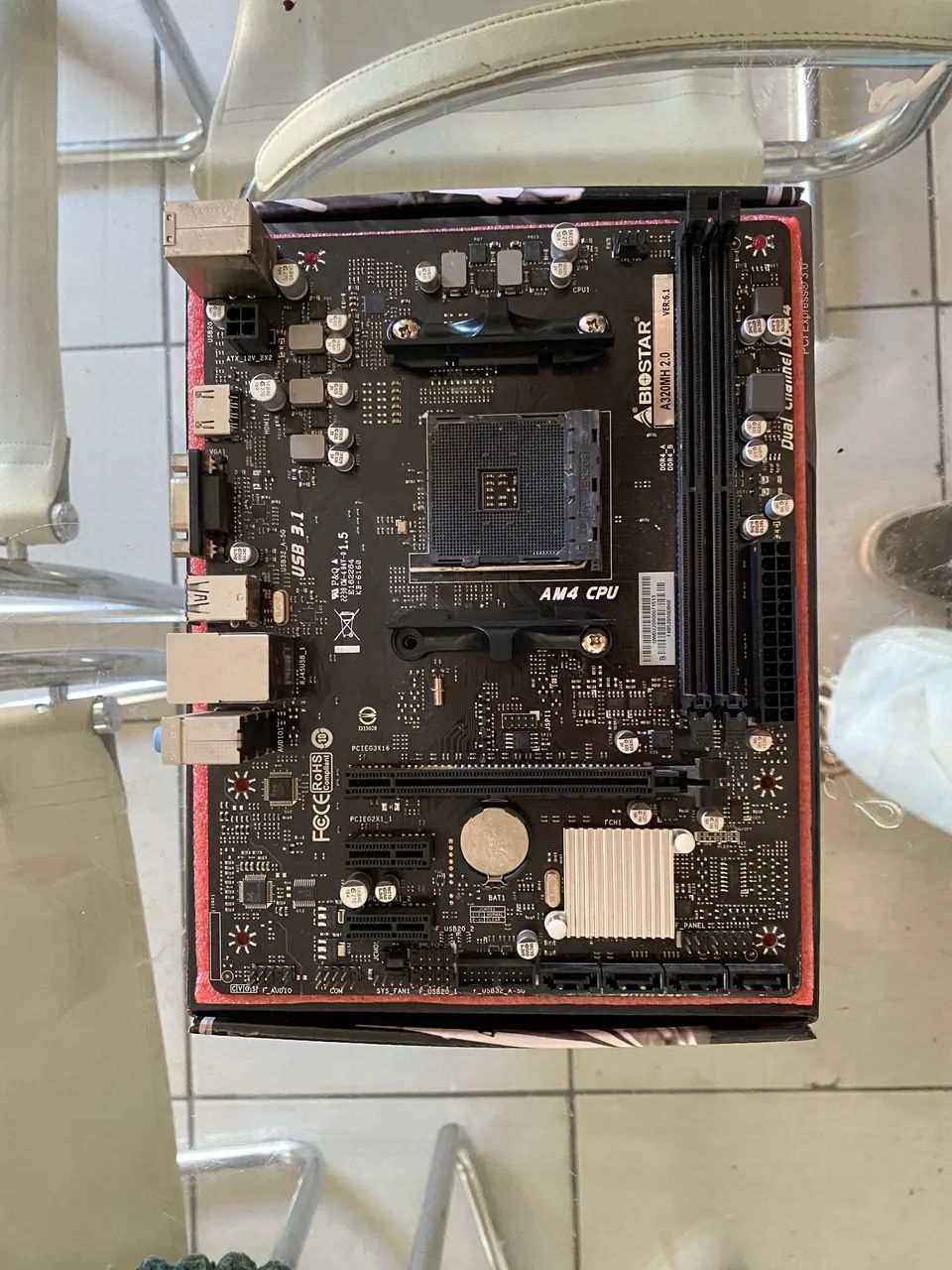Placa mãe A320MH 2.0 + Processador Ryzen 5 4600g - Foto 2