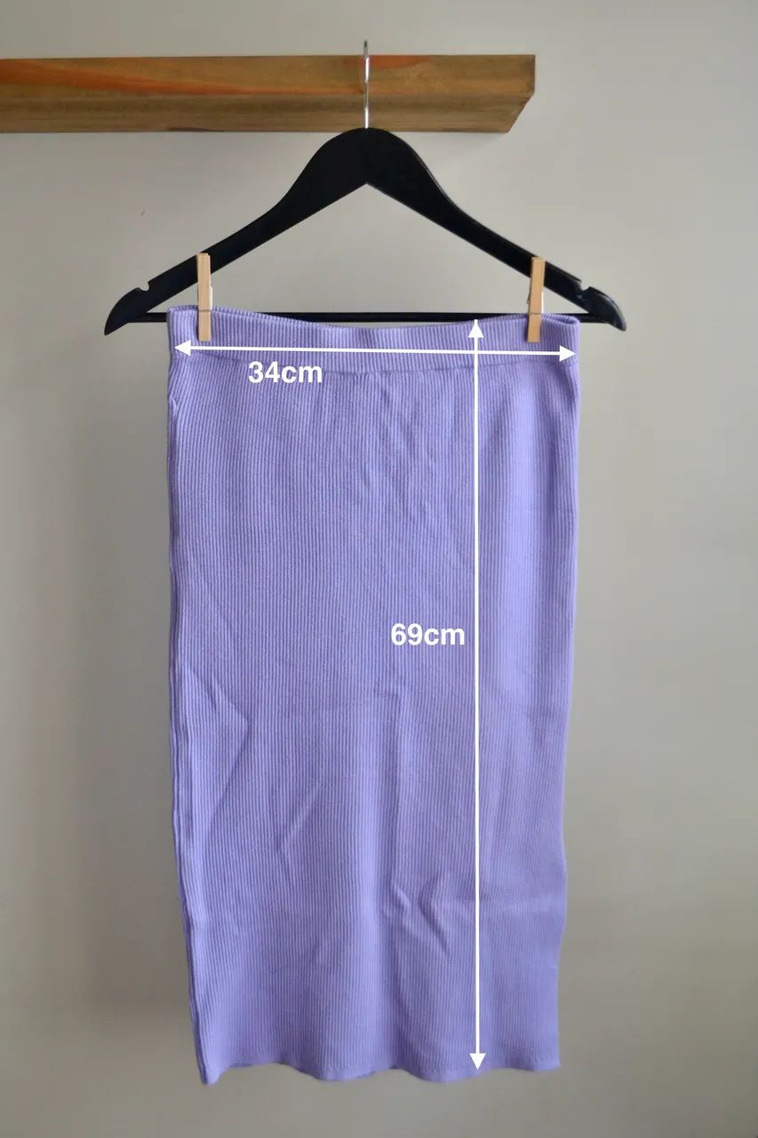 Saia stretch roxa midi elegante - Foto 4