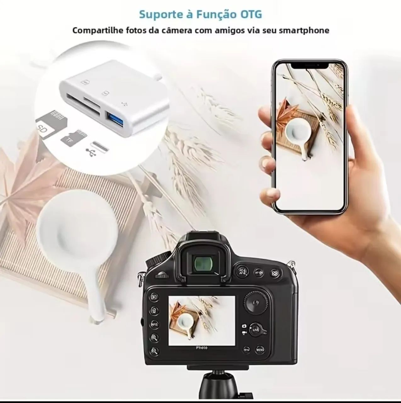 Adaptador OTG tipo C 3 em 1 - Foto 6