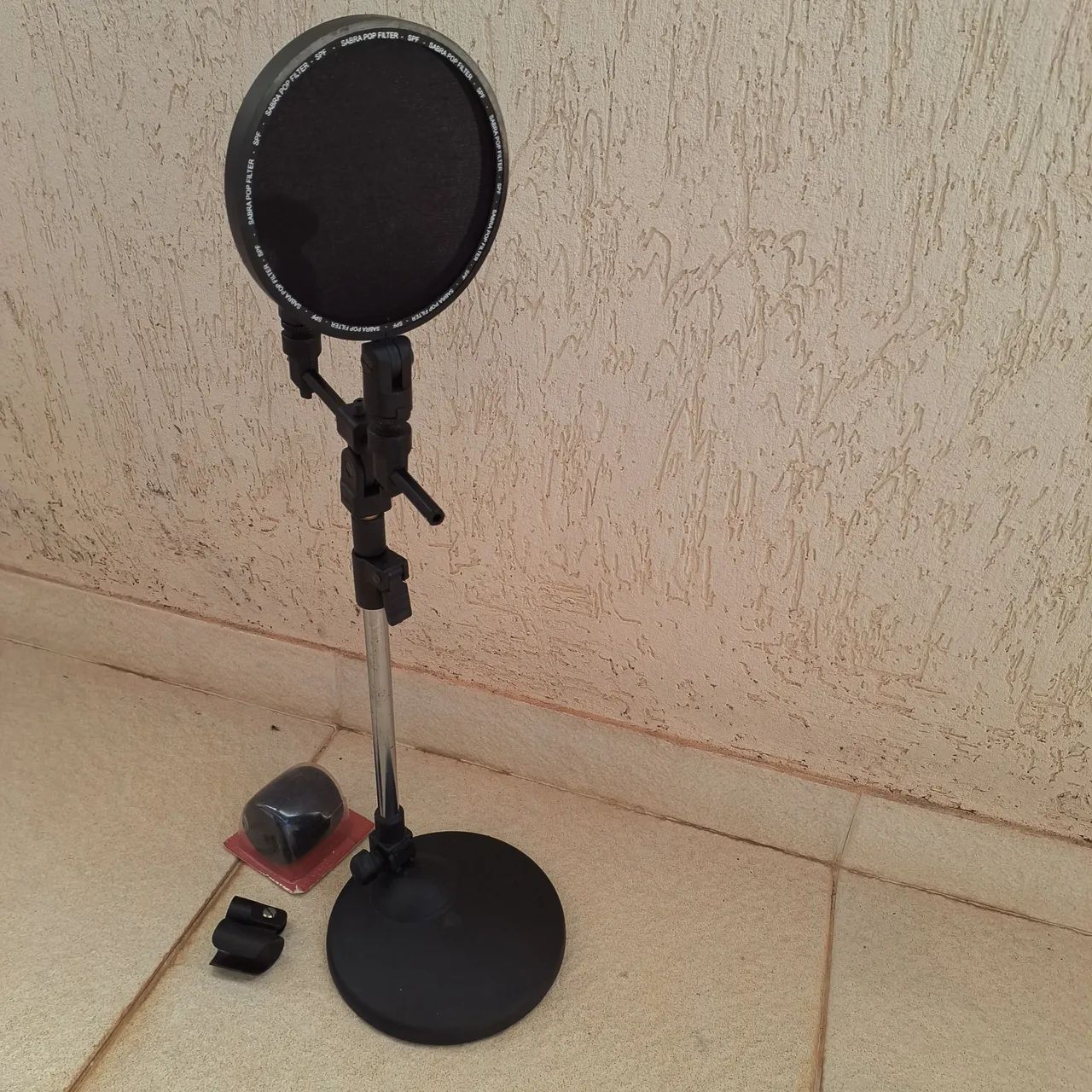 Suporte para microfone Vector com pop filter Sabra - Foto 2