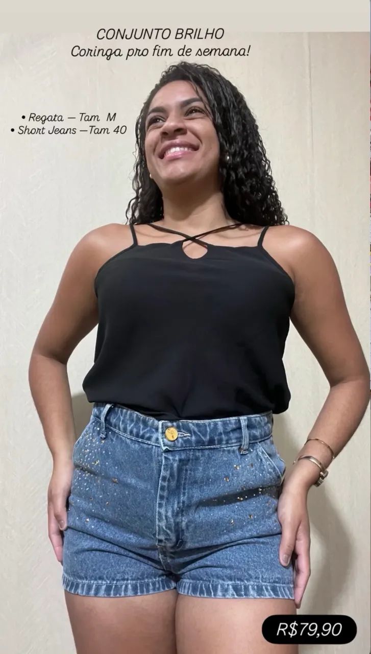 Short jeans + blusa 