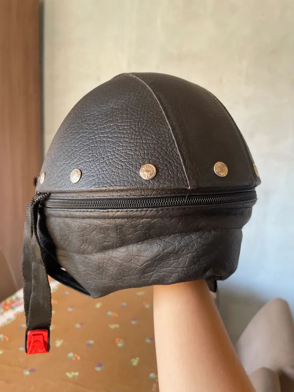 Capacete couro coquinho - Para scooter  - Foto 3