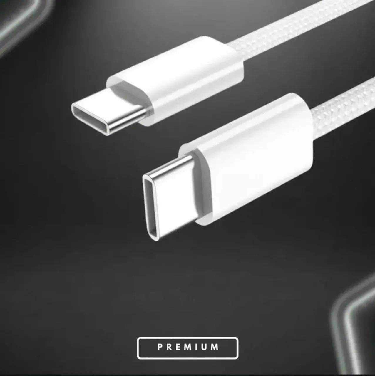 Cabo USB-C Duplo Premium Carregamento Rápido 60W PD Trançado Compatível com iOS e Android  - Foto 2