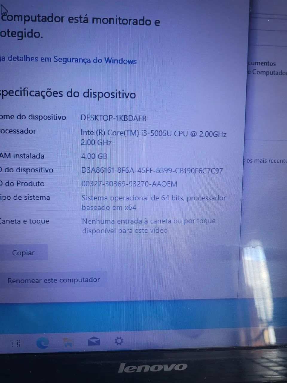 NOTEBOOK  LENOVO I3 5 GERAÇÃO  4GB LEIA 350$ - Foto 2