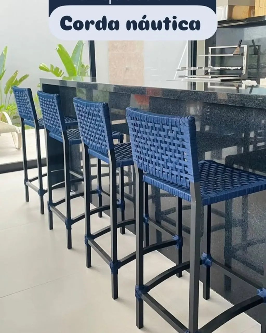 BANQUETA ALTA DE CORDA NÁUTICA CLASSICK (UNIDADE)