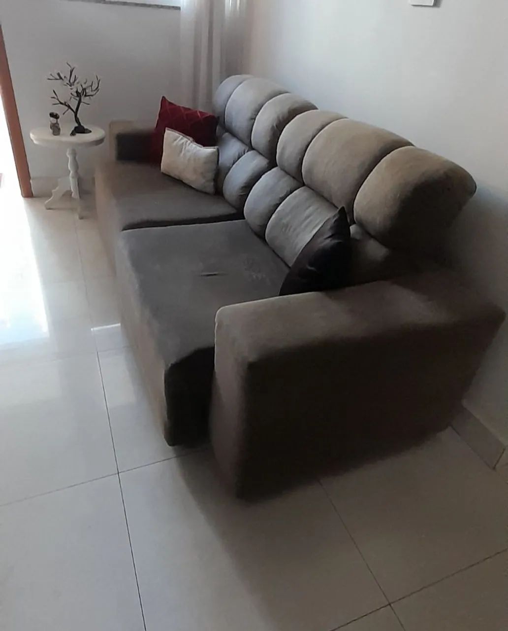 Sofá retrátil e reclinavel cinza - Foto 5