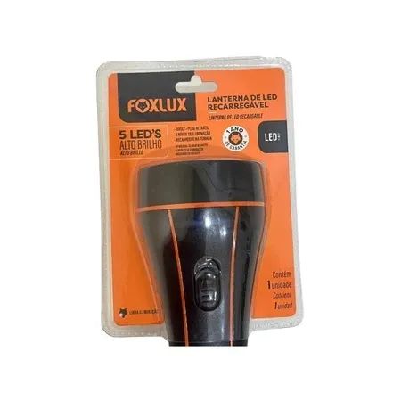 LANTERNA 5 LED'S FOXLUX - RECARREGÁVEL  - Foto 3