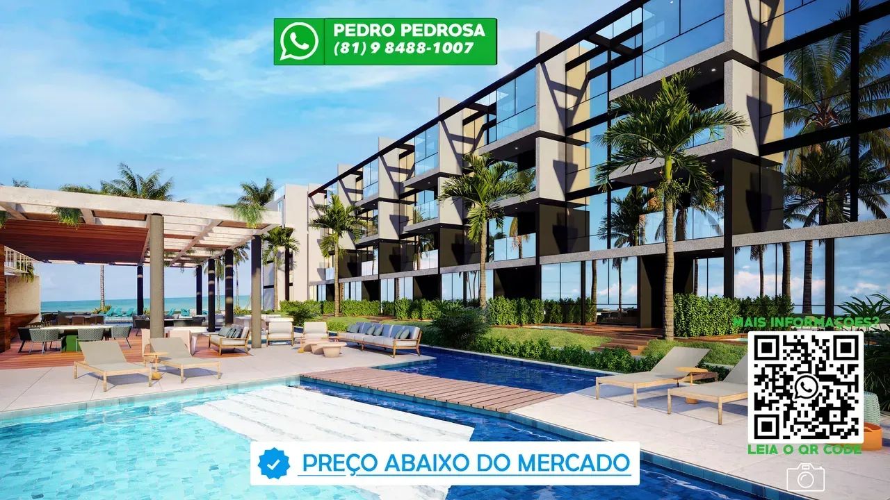 Cobertura em Muro Alto com dois quartos a beira mar