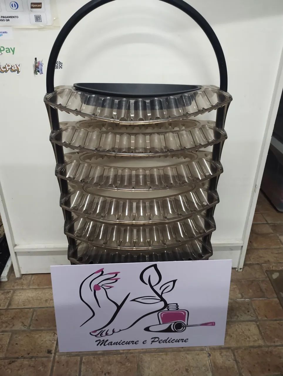 Estante expositora de esmalte