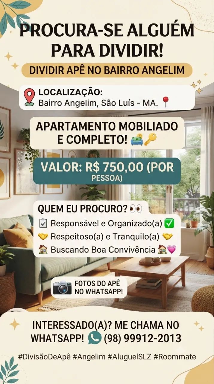 Dividir apartamento no Angelim