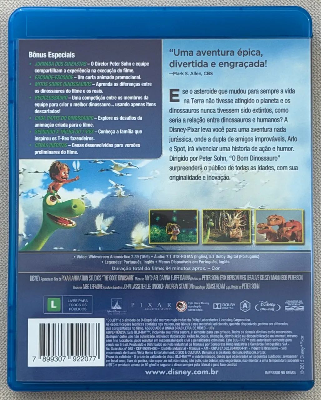 BLU-RAY O BOM DINOSSAURO (ORIGINAL) - Foto 2