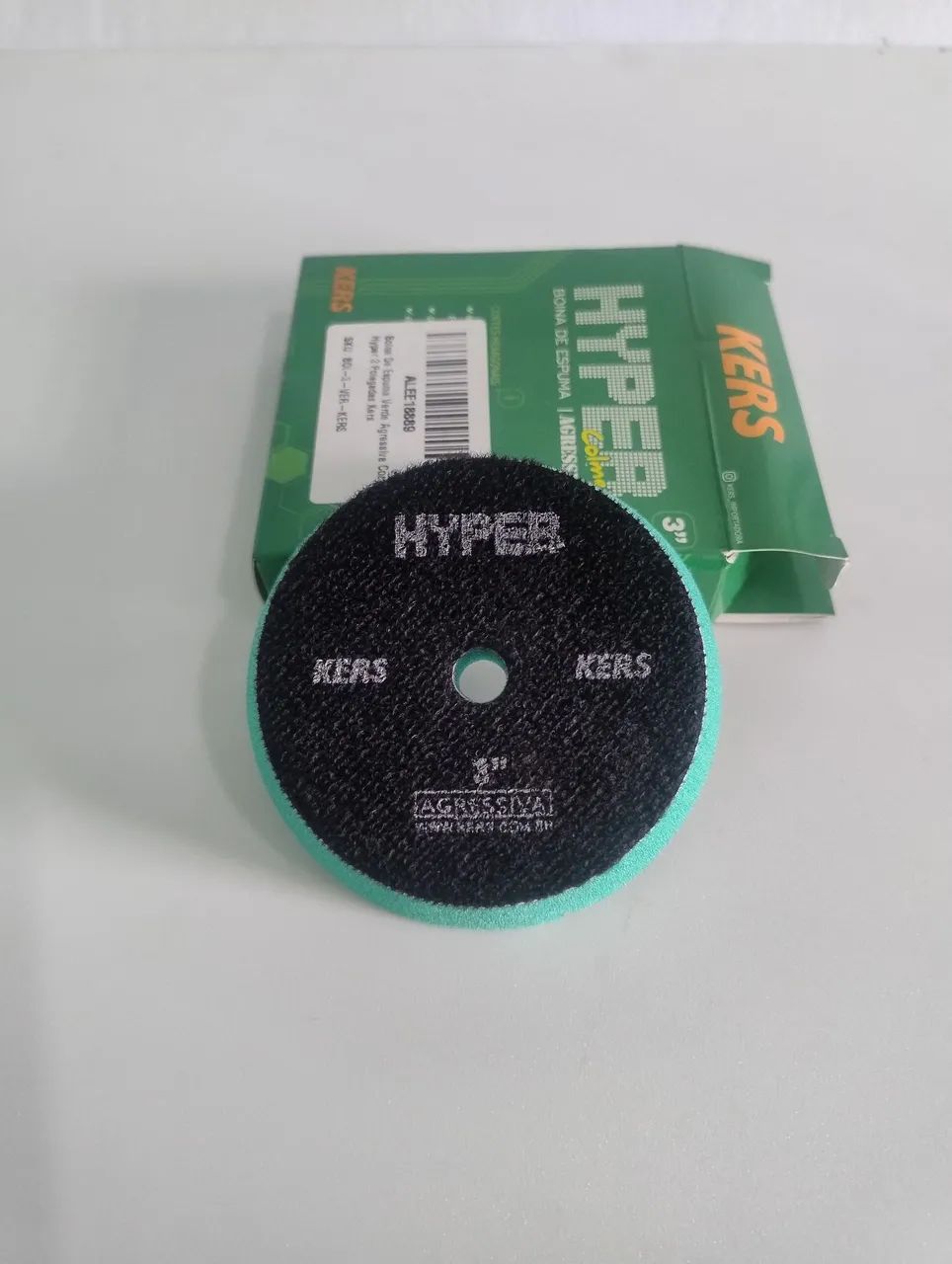 Boina de espuma verde agressiva corte hiper 3 polegadas 