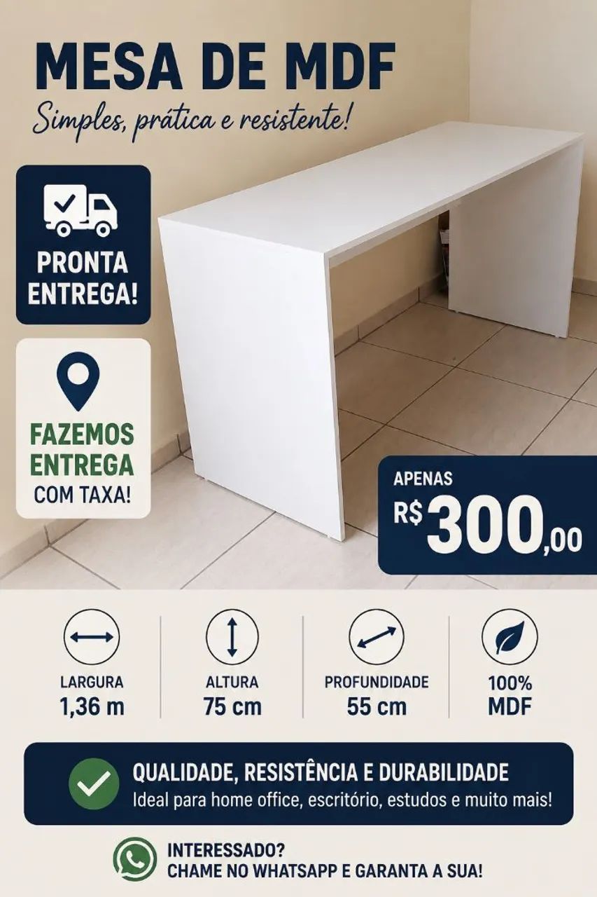 Mesa de Mdf branco