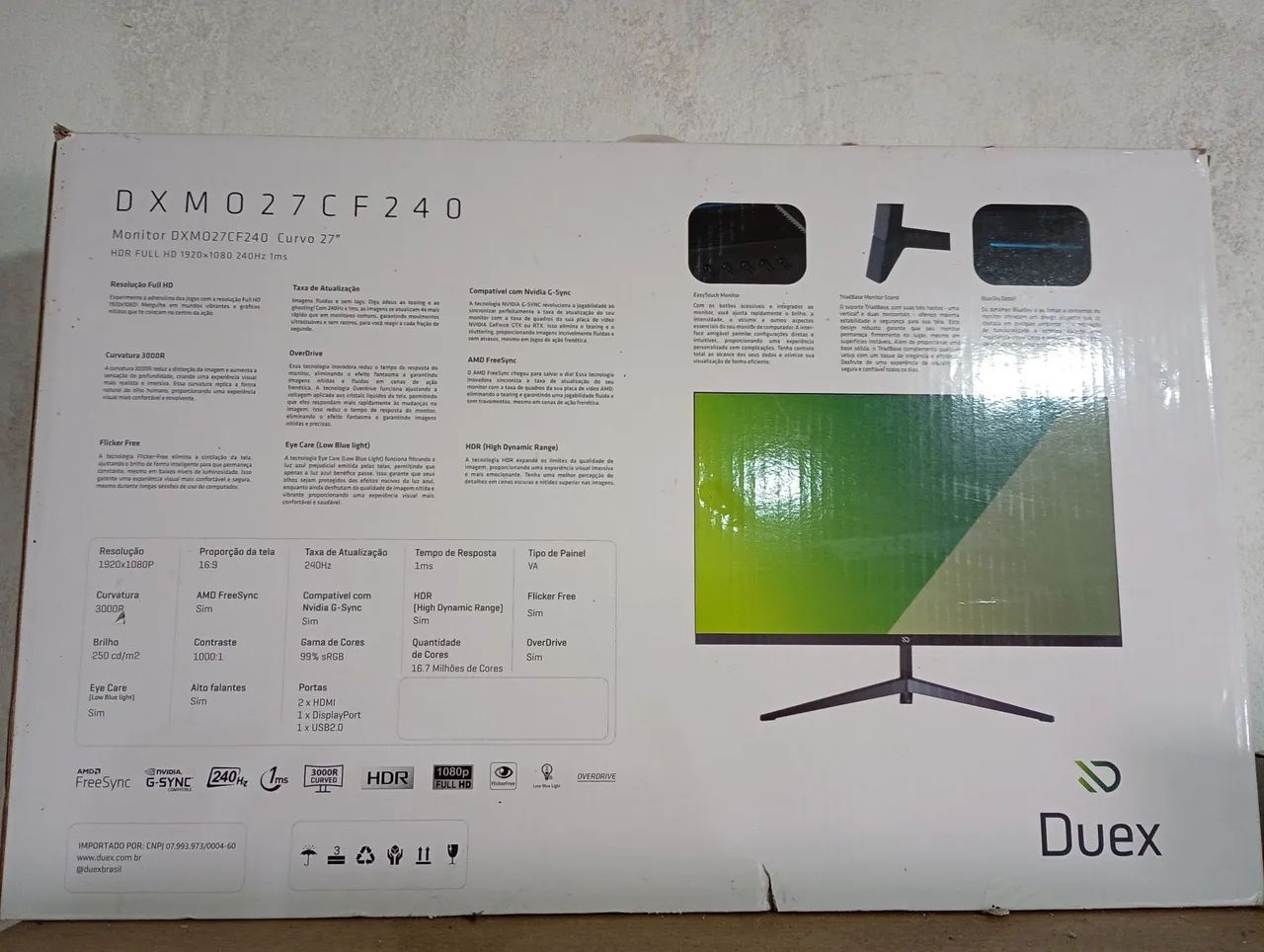 Monitor 27P Duex 1Ms/ 240Hz praticamente novo  - Foto 4