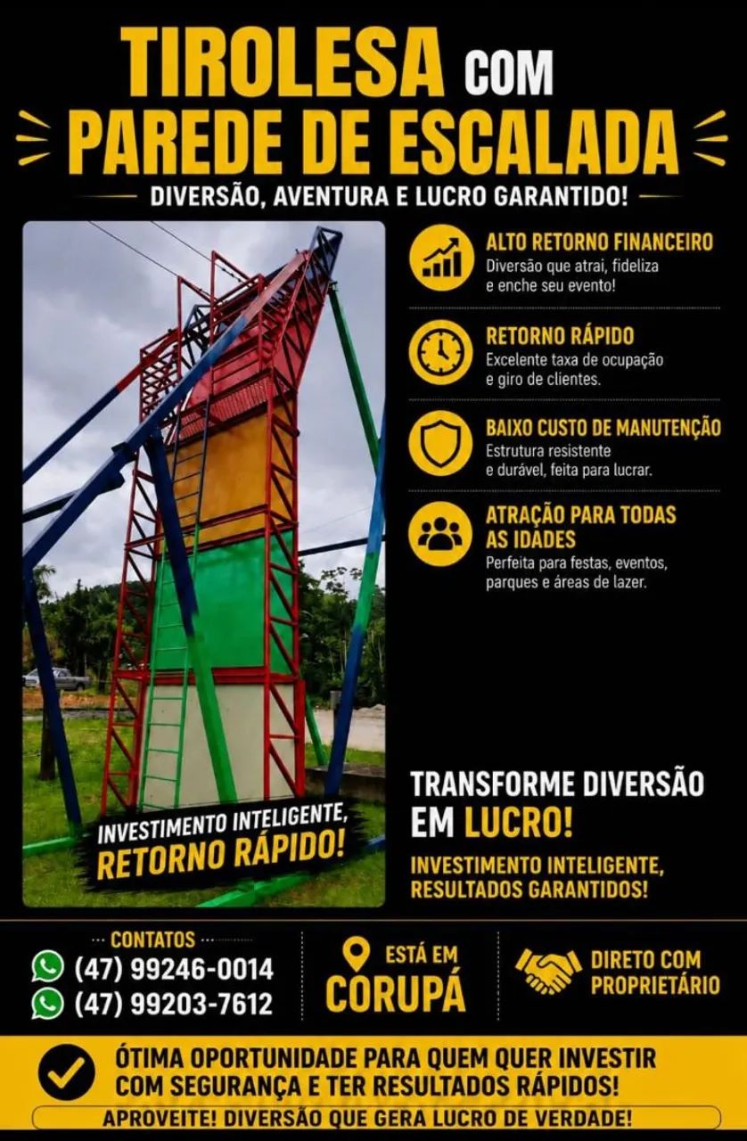 Tirolesa + Parede de escalada