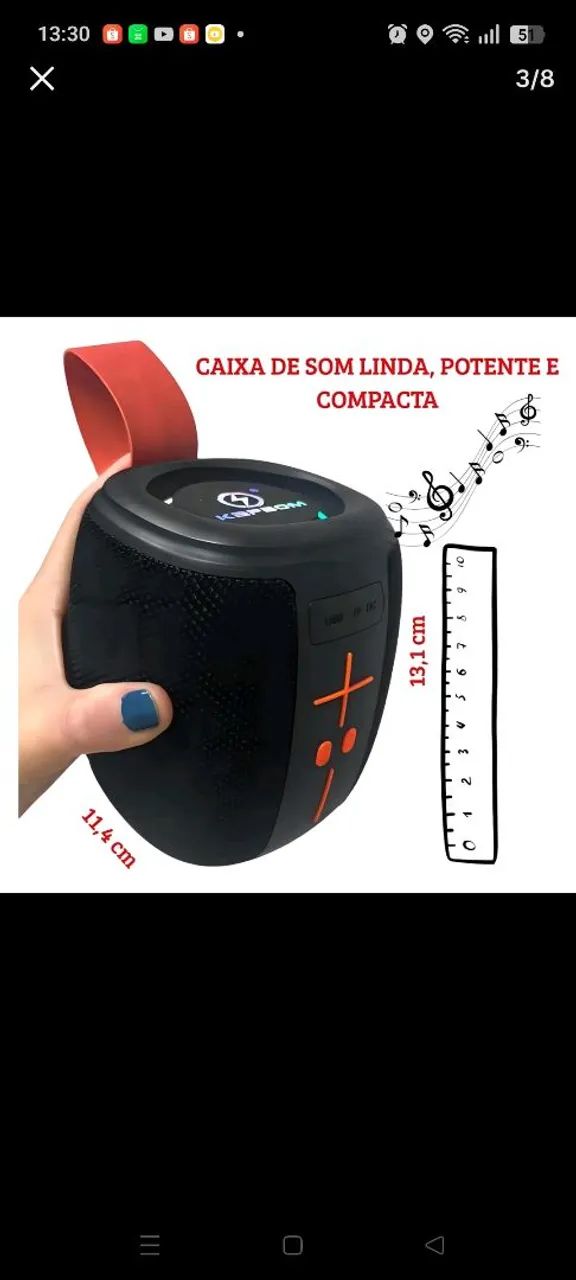 Caixa de som Bluetooth a prova d'água  - Foto 3