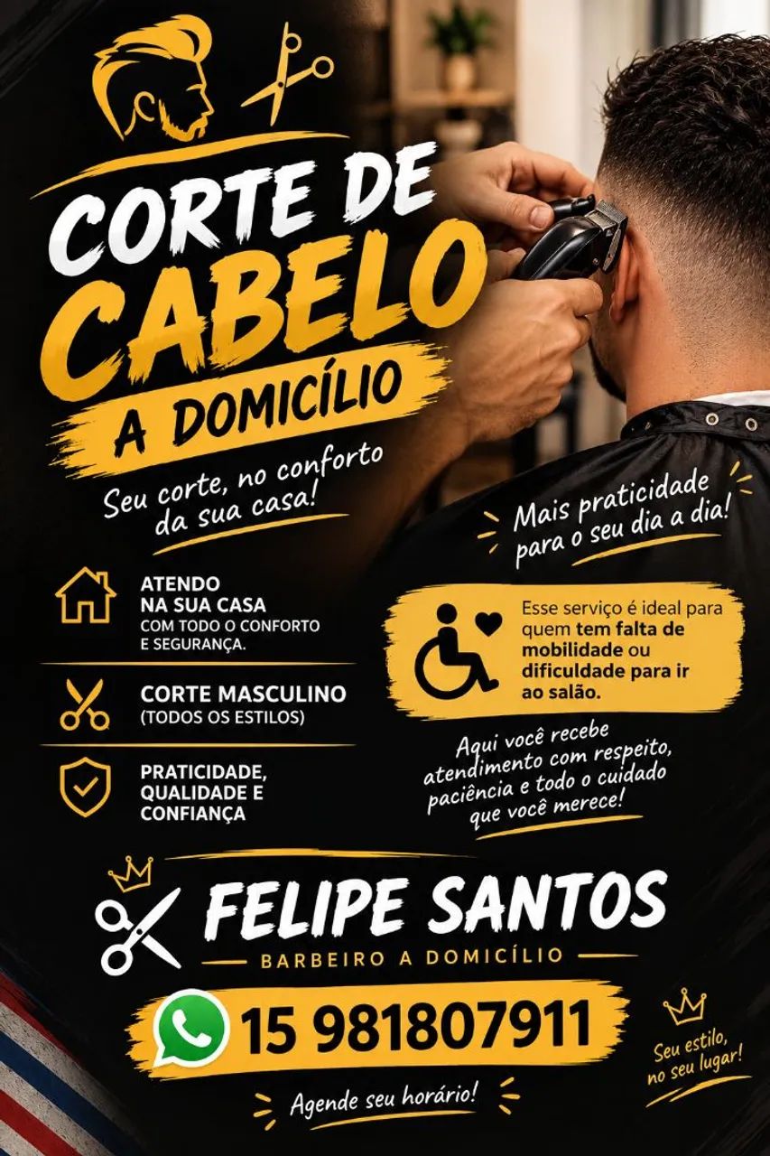 Corte de cabelo a domicílio 
