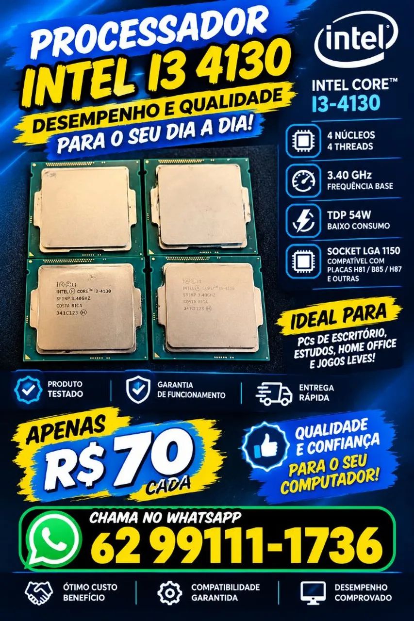 Processador Intel I3 4130