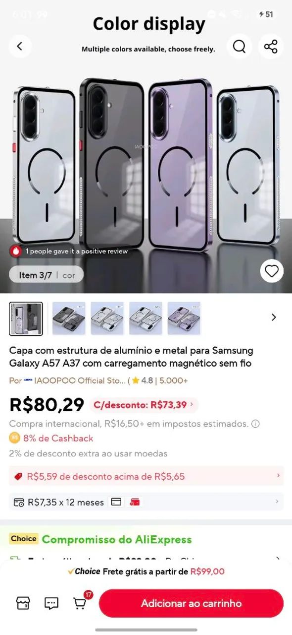 Vendo capinha Samsung a57 - Foto 3