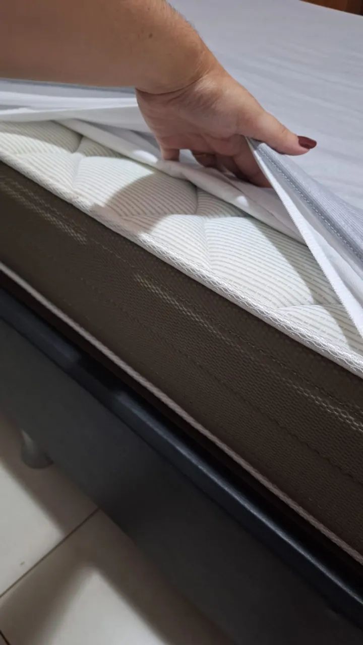 COLCHÃO ORTOBOM PRÓ-SAUDE FIRME + BASE BOX PRETA - Foto 5