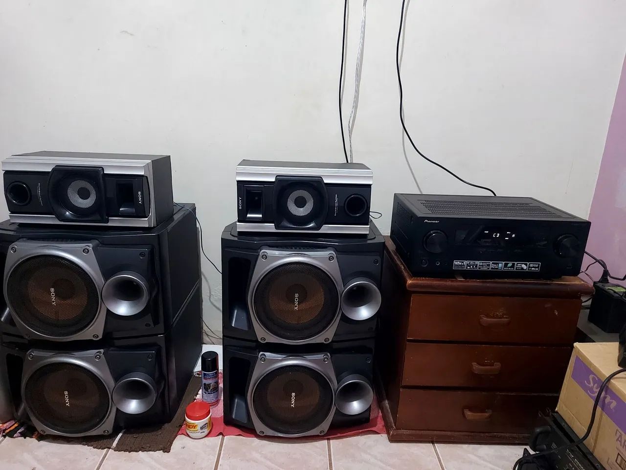 receiver pioneer vsx523k + caixas sony zux9 - Aparelhos de Som